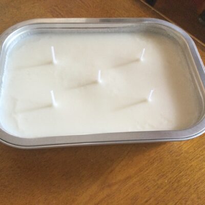 Chandelles cire de soya plateaux aluminium non réutilisable